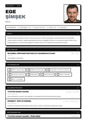 Oyuncu cv indir